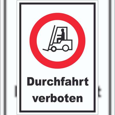 HB-Druck Gabelstapler Durchfahrt verboten Aufkleber A7 (74x105mm)