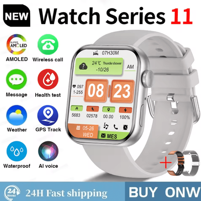 Inspire Curations S11 AMOLED GPS Smartwatch With Bluetooth Call, Waterproof & Sports Tracking silvery Mesh Belt 2a