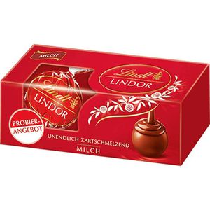 Lindt Pralinen Lindor Milch, 3 Stück, einzeln verpackt, 37 g