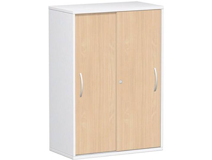 Gera Möbel Schranksystem Flex Schiebetürenschrank, Holzdekor, buche/weiß, 80 x 42.5 x 118.2 cm