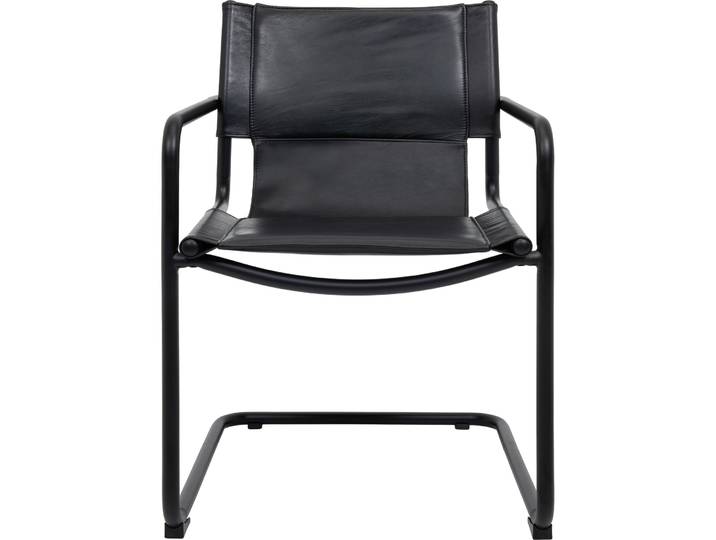 Eleganter Stuhl Haider Leder schwarz - Stuhl