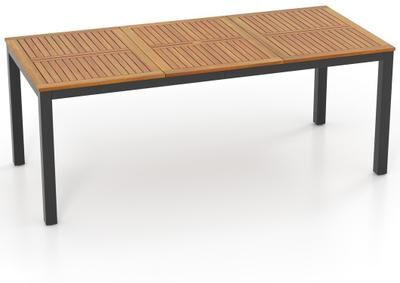 Costway 8-Person Outdoor Dining Table 79 Inch Acacia Wood Patio Table with Umbrella Hole