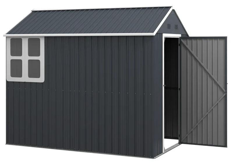 Gartenschuppen aus Metall für Werkzeuge und Fahrräder | Farbe: Grau | Abmessungen: 172x259x222 cm