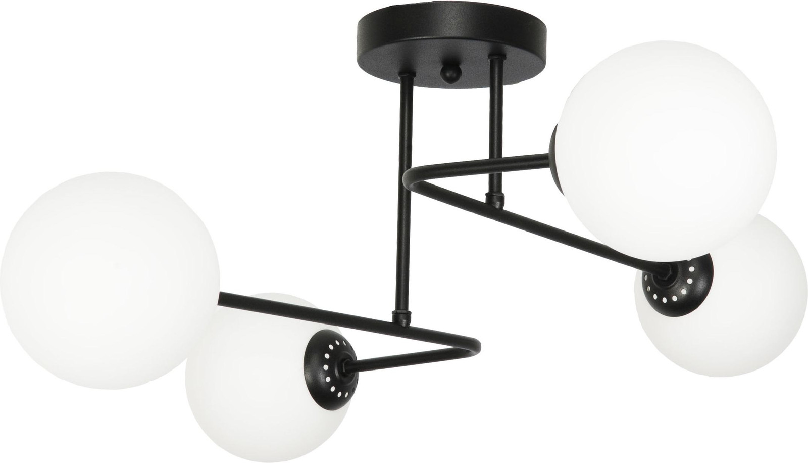 Edylit Plafondlamp OLMO 14-828 met zwarte kap en glazen bolletjes