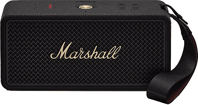 Altavoz inalámbrico - Marshall Middleton II, Bluetooth, 30 h Autonomía, Micrófono integrado, IP67, Black and Brass