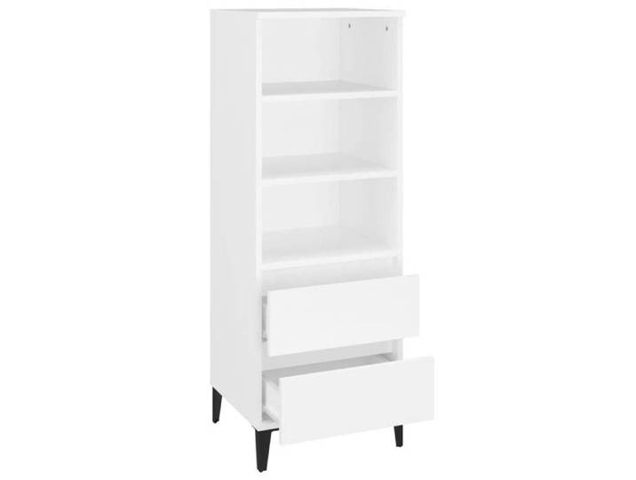 Blanc Commode Salon CHIC Buffet haut/armoire latérale Blanc 40x36x110 cm Bois d'ingénierie N11701