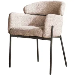 Armlehnstuhl Cleruve 2er-Set, Boucle-Stoff, modern, Sand, gepolstert und bequem