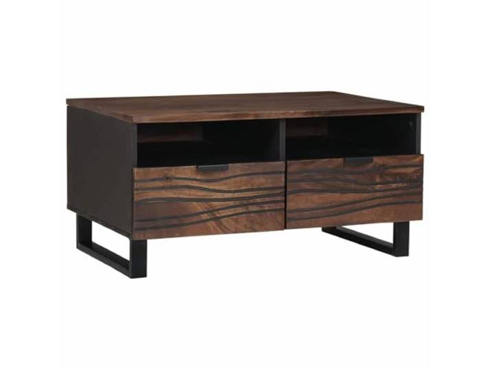 LASWWQMRF Couchtisch Walnuss 80x54x40 cm Holzwerkstoff mit Schublade Eleganter Wohnzimmertisch in Walnuss-Optik mit geräumigem Staufach, Kegelbeinen und robuster Holzwerkstoff-Platte.