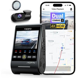 VIOFO Dashcam A229 Pro 2CH, Auto, 4K Weitwinkel-Kamera 140°, Rückfahrkamera 160°, WLAN & GPS