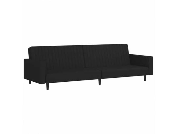 Makastle SchlafSofa Couch 2 Sitzer Schwarz Samt