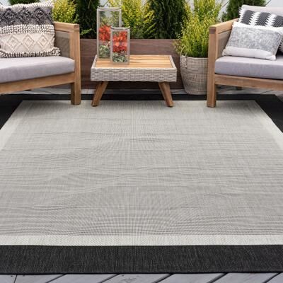 Alise Rugs Exo Coastal Border Indoor/Outdoor Area Rug