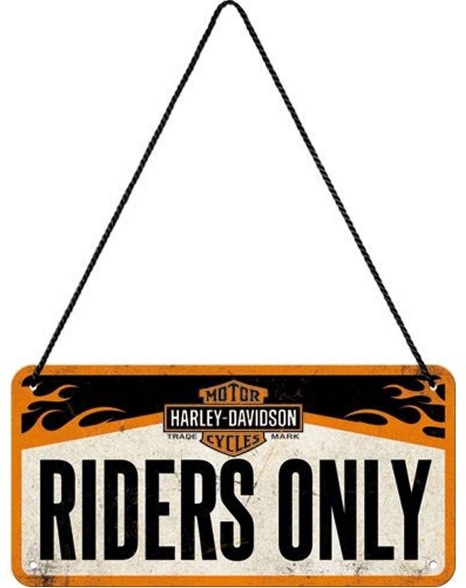 Nostalgic Art Merchandising Harley-Davidson Riders Only Hangend Metalen Bord 10 x 20 cm