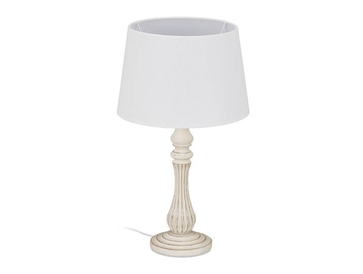 Tischlampe Landhausstil Weiss-Creme