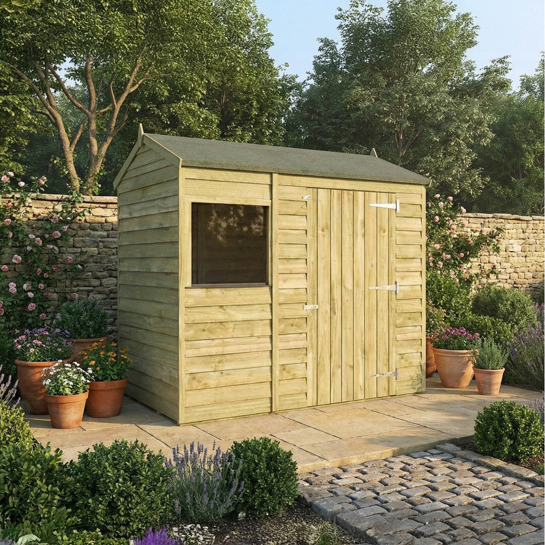 Mercia Garden Products Mercia 6 x 4ft Overlap Reverse Apex Shed Brown