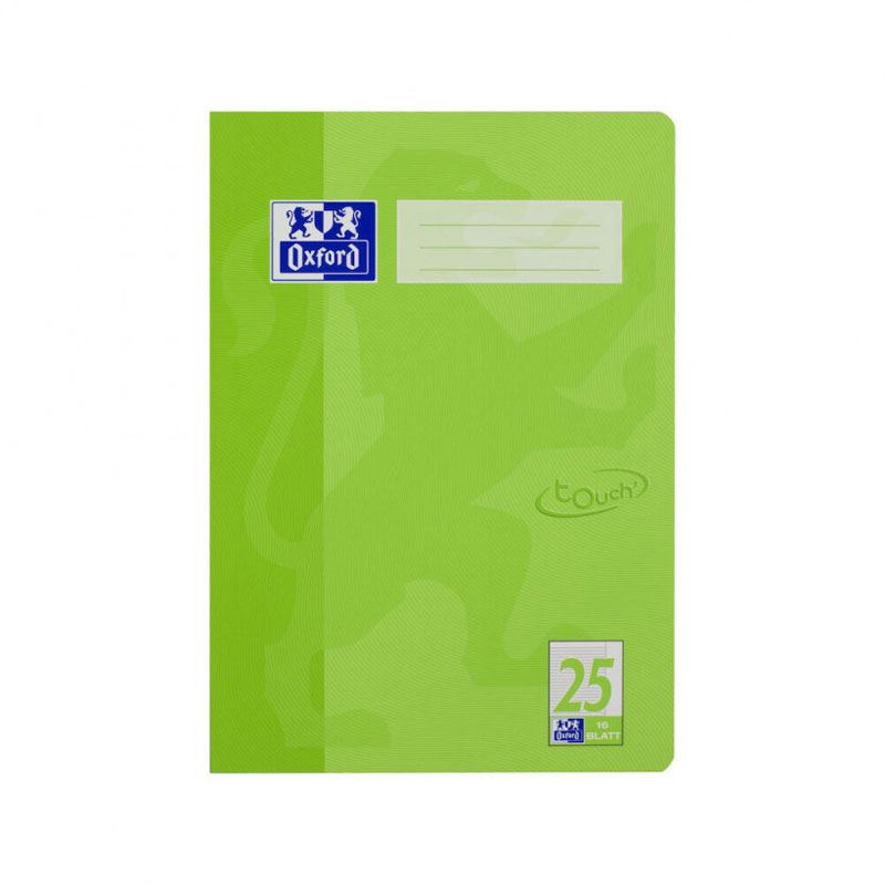 OXFORD Schulheft Touch Lineatur 25 liniert DIN A4 Außenrand, 16 Blatt
