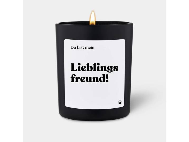 Duftkerze Schwarz Woody Du bist mein Lieblingsfreund!