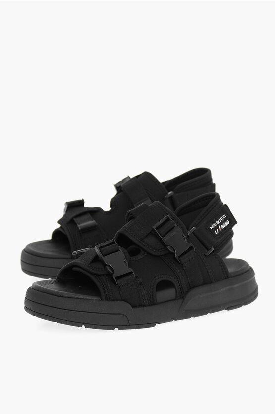 LI-NING Einfarbige Sandalen mit Doppelschnalle und Socken in Schwarz