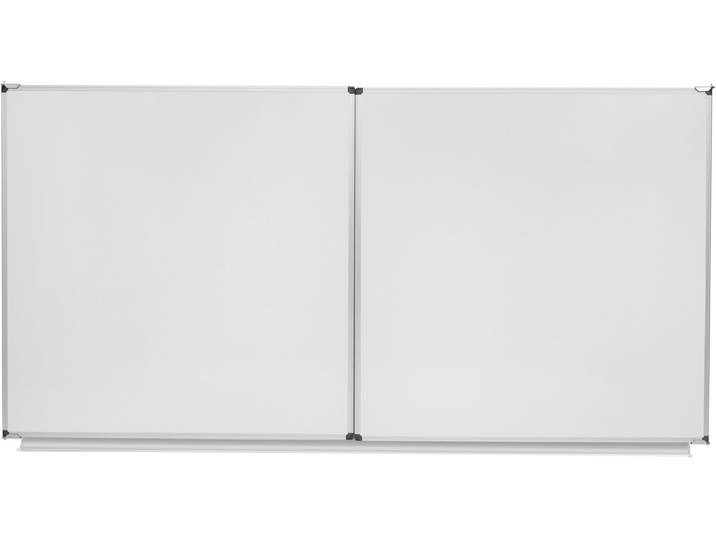 Bi-Office Tableau blanc Triptyque NF émaillé - L.120 x H.90 cm (fermé) - Magnétique - Cadre Aluminium