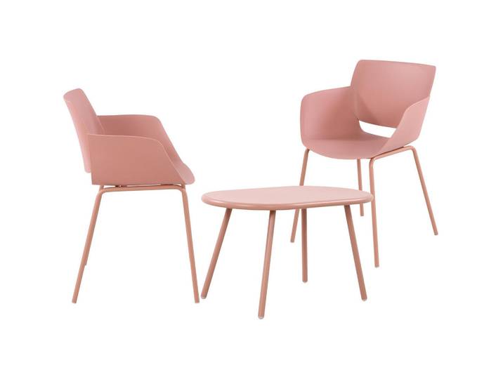 CLP Gartensitzgruppe Kunststoff pink, Pink, Gartenmöbel, Gartengarnituren, Gartenmöbel-Sets