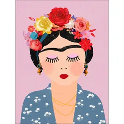 Keilrahmenbild FRIDA KAHLO II (BHT 77x57x2 cm) - bunt - BHT 77x57x2 cm