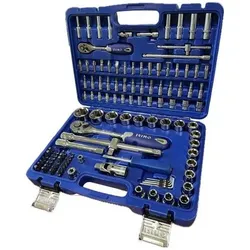Irimo, Steckschlüssel + Stecknuss, Set mit 115 1/4"- und 1/2"-Steckschlüsseln, Bits und Zubehör, limitierte Auflage