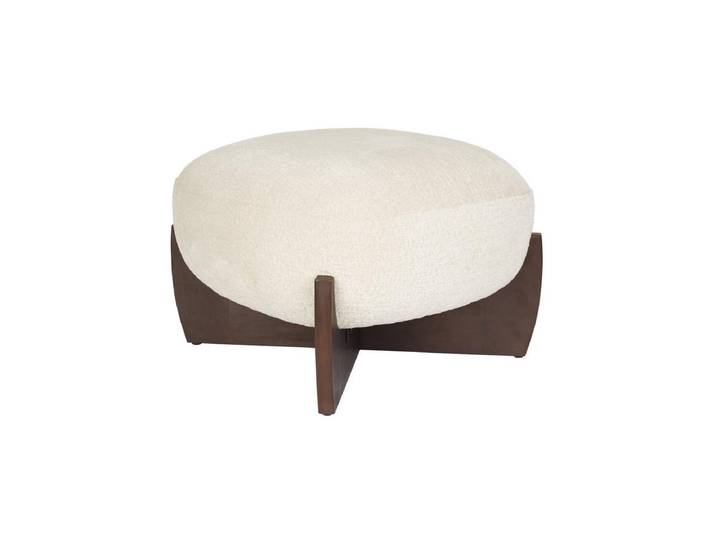 Pouf Falendo – aus Chenille in Beige - Beige - Stoff - Luxusbetten24