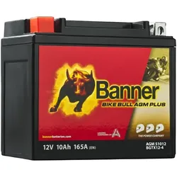 Banner BGTX12-4 Bike Bull GEL 51012 10Ah Motorradbatterie YTX12-BS (DIN 51012)