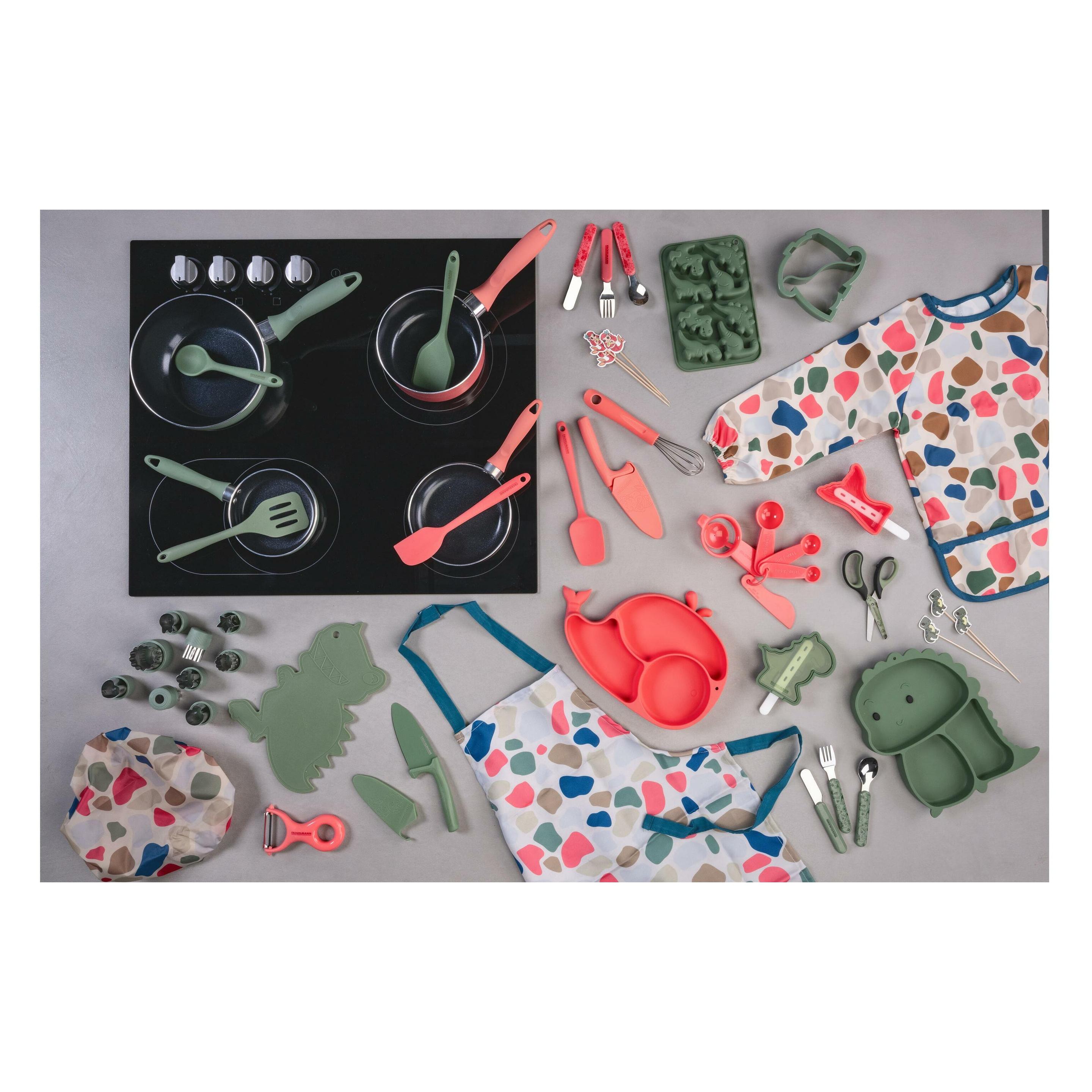 Fackelmann Kinderteller MiniCooking Wal, Silikon, Rosa, Art (26633)