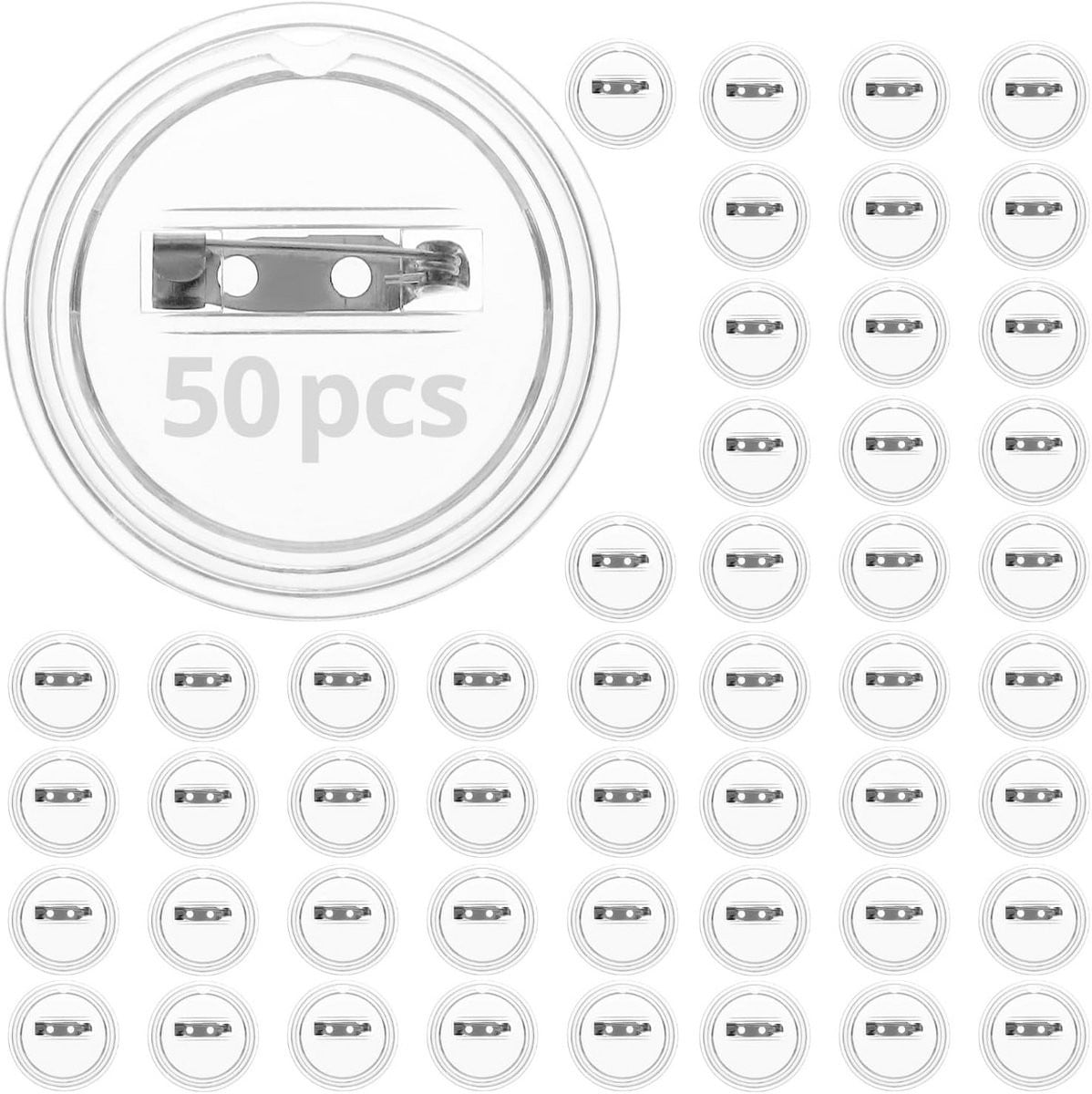 50 Stuks Doorzichtige Knoppen voor DIY Badges en Knoppenpins