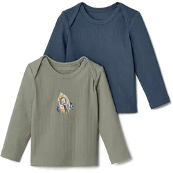 Tchibo - 2 Baby-Rippshirts - Baby - Gr. 74/80 - blau