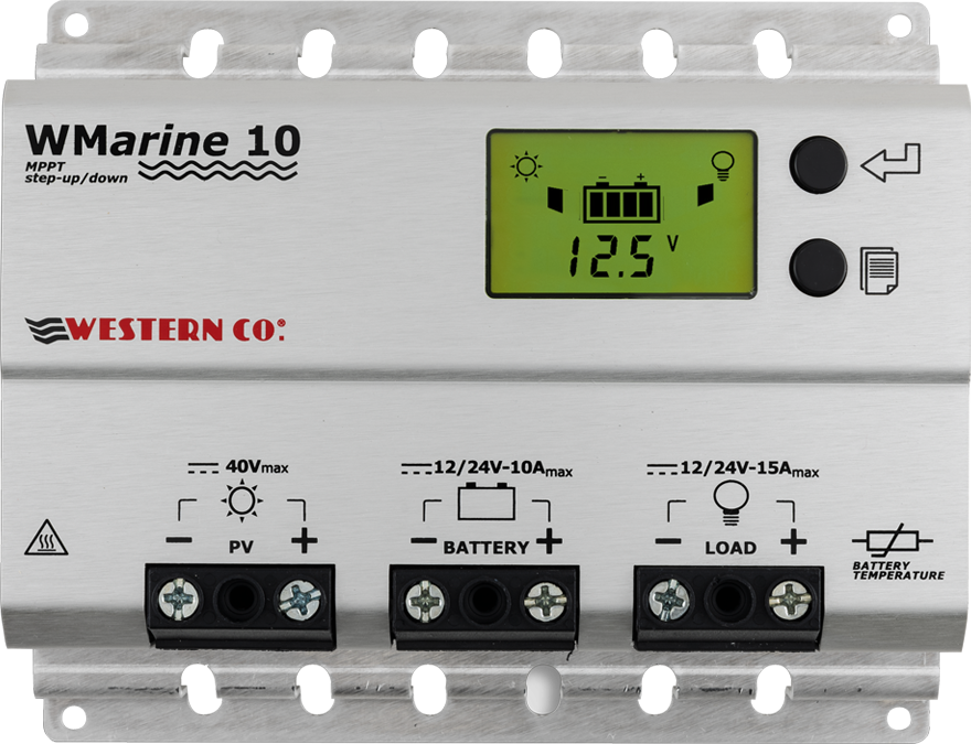 Regolatore di carica MPPT 10A 12/24V STEP UP  WMarin10   Western Co.