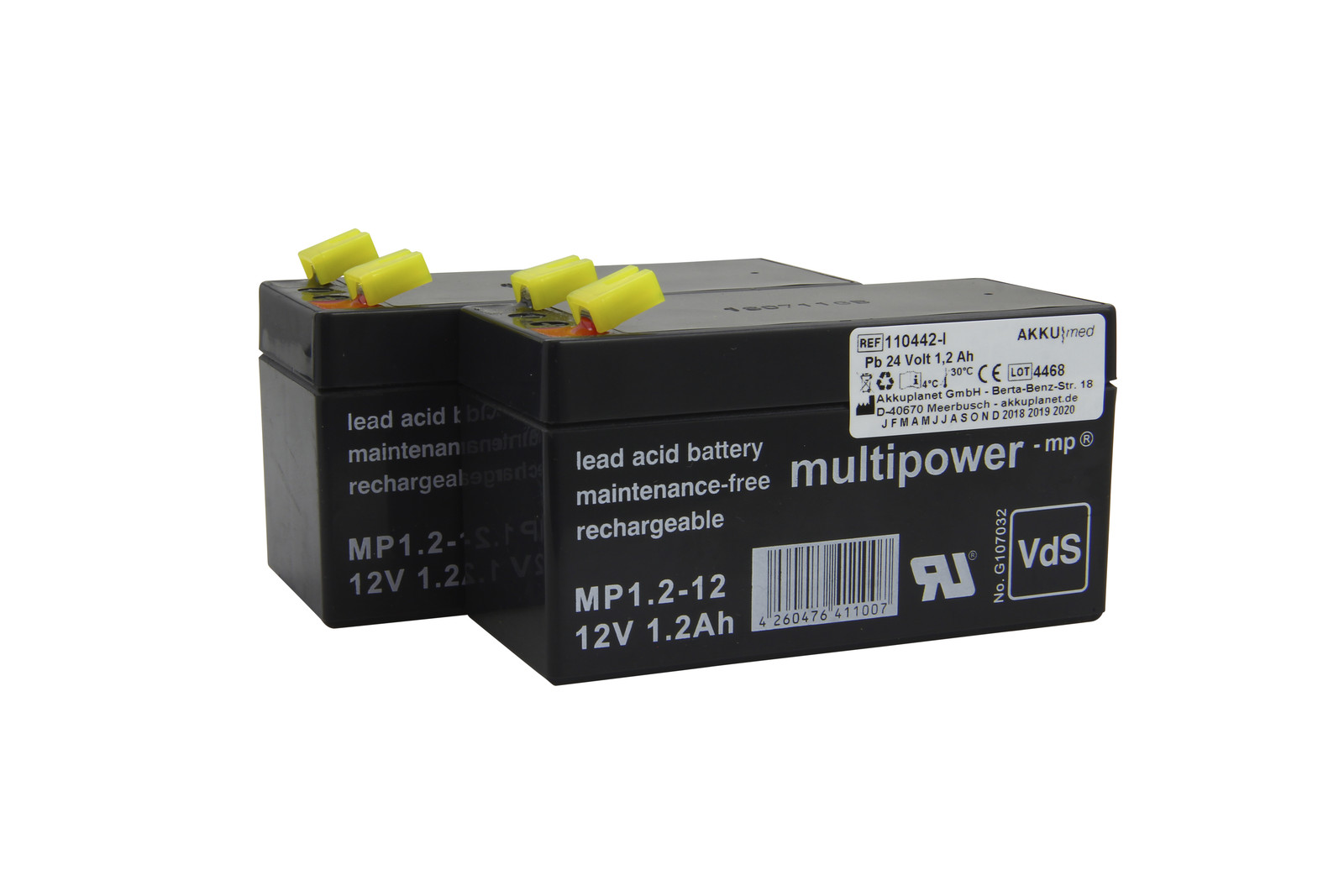 Multipower Looplader voor loodaccu, geschikt voor Hill Rom Evolution ziekenhuisbed type MA2B, MA8A, CB12