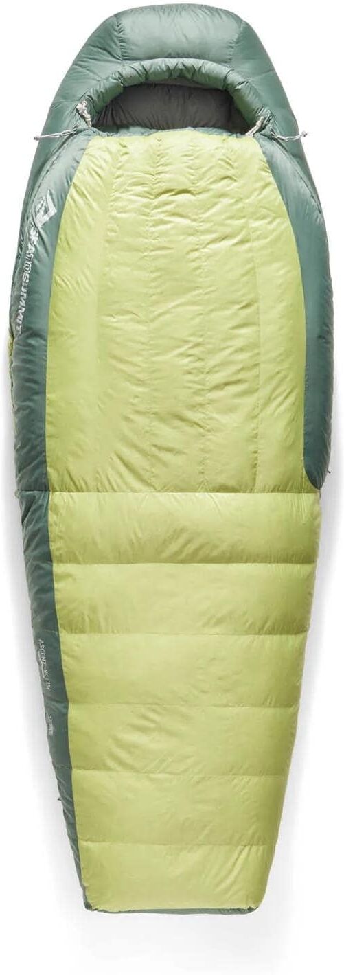 Schlafsack SEA TO SUMMIT "Ascent Womens Down Sleeping Bag L Celery Green", grün, Schlafsäcke, Damen, B/L: 155cm x 196cm, umlaufender Reissverschluss, Obermaterial: 100% Polyamid, Schlafsack, Vielseitiger Damen-Daunenschlafsack für Ganzjahres-Abenteuer, L: