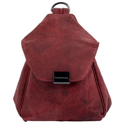 Cityrucksack BRUNO BANANI "BRUNO BANANI Damen echt Leder", Damen, Gr. B/H/T: 25cm x 20cm x 9cm, onesize, rot, Leder, Rindsleder, unifarben, Rucksäcke Cityrucksack, echt Leder