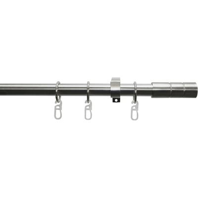 Gardinenstange GARDINIA "Set Metall" Gr. 1, silber (edelstahlfarben), L:120cm, Gardinenstangen, 1-Lauf