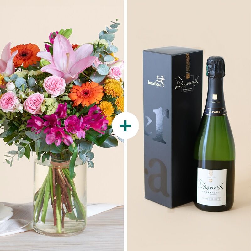 Instant complice et son champagne - Livraison de fleurs - Interflora