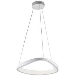 BeLight Anna - Dreieckige Hängeleuchte aus Metall und weiß lackiertem Aluminium mit integrierter LED und verstellbaren Elektrokabeln 130 - Ø50 - BL249-S50T
