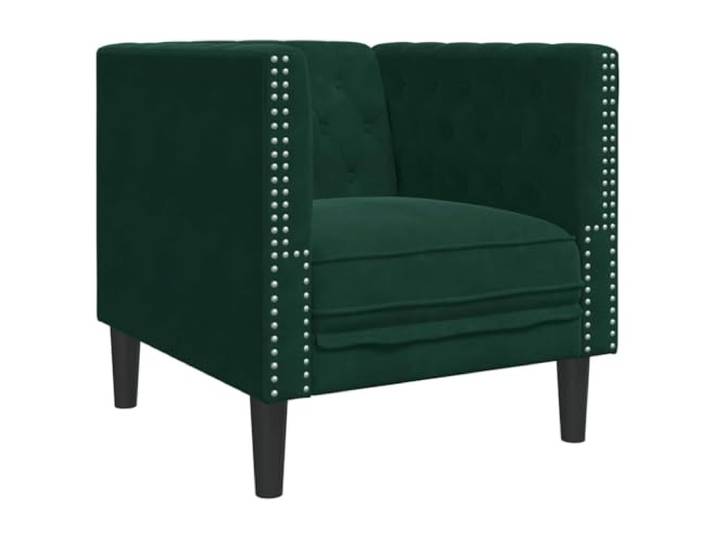 GHVBNMF Chesterfield Sessel Samt Dunkelgrün Polstersessel 71x74,5cm Eleganter Samtsessel mit Knopffaltung im Chesterfield Style für Wohnzimmer, Schlafzimmer und Lese-Ecke.