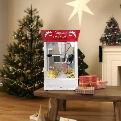 Kodotan sofa Commercial Popcorn MAKER Machine, 12 Ounce Kettle Stainless Steel Popcorn Maker with Tempered Glass, Warming Deck
