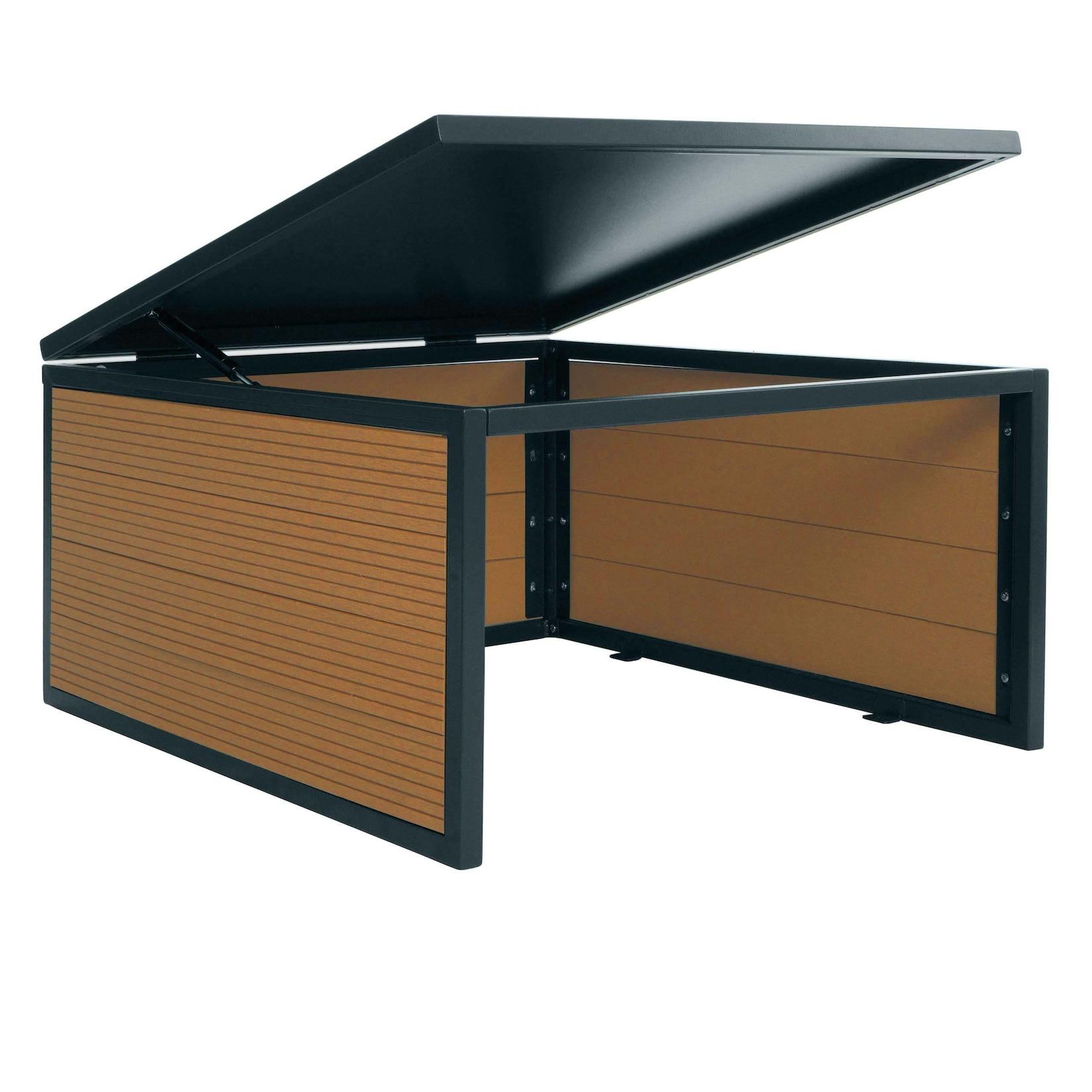 Mähroboter-Garage mit Deckel MCW-L45, Dach Unterstand für Rasenmäher, WPC Metall 40x60x70cm ~ Eiche-Optik