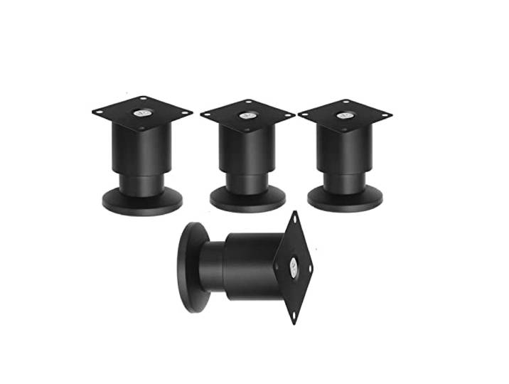 JGHITROME Möbelbeine, Möbelstützfüße, Schrankbeine, Küchentischbeine, für Tische, Sofa, Kommode, Stuhl, Ottomane, TV-Bank, verstellbare Höhe 0–10 mm, mit Schraube, Schwarz, 15 cm / 5.9in