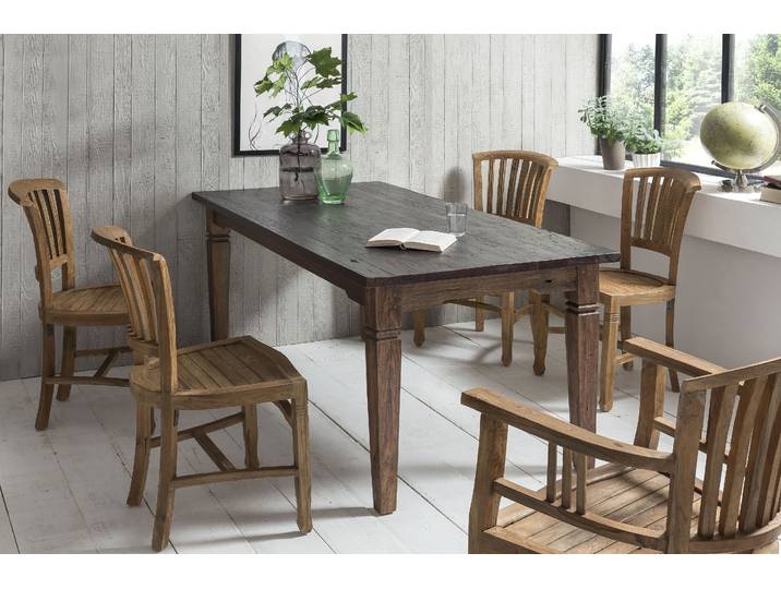 Stuhl SIT Cottbus aus recyceltem Teakholz – Massivholz – Brettsitz , beige (natur), B:50cm H:95cm T:55cm, Massivholz, Stühle, Stuhl, Massiver Brettsitz aus recyceltem Teakholz mit zeitlosem Design
