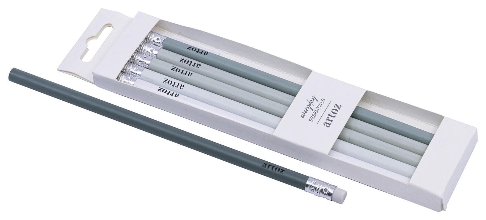 artoz Bleistift-Set weiß, grüntöne, 6 St. 140100-150