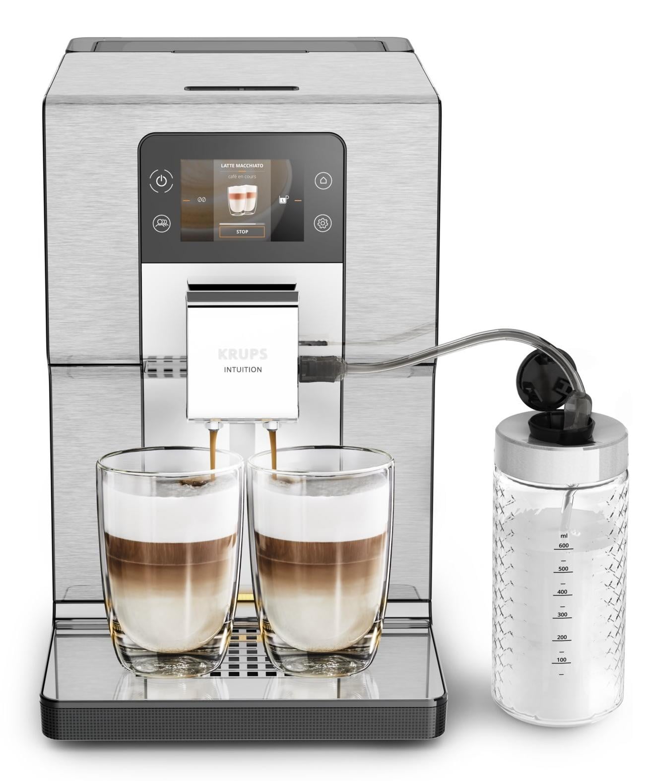 KRUPS EA877D Intuition Experience volautomatische koffiemachine, zilver/zwart