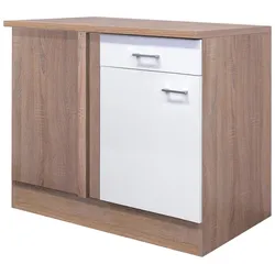 Eckunterschrank Samoa Weiß/Eichefarben