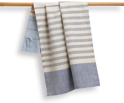 "BLUE CHEESE Handmade Kitchen Towel by Sustainable Threads   100% Cotton   Fairtrade   27x19 inch (Set of 2) - 27""x19"""