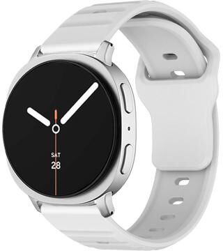 Everyday Crate Samsung Galaxy Watch8 Classic Silicone Watch Band Wave Texture Adjustable Sport Strap white