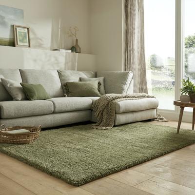 Hochflor-Teppich FLAIR RUGS "Feather", grün, B:200cm H:40mm L:290cm, Kunstfaser, Teppiche