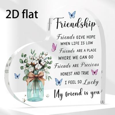 Acrylic Heart Shape Friendship Keepsake, Bestie Friend Gifts, Friendship Birthday Gifts, Bff Gifts Acrylic Heart Shape Friendship Keepsake, Bestie Friend Gifts, Friendship Birthday Gifts, Bff Gifts