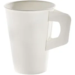 VEPATIM 400x Henkelbecher Kaffeebecher weiß Pappe beschichtet 180 ml